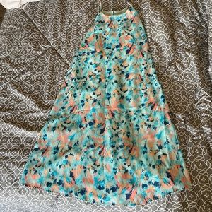 A line dress with slit in back